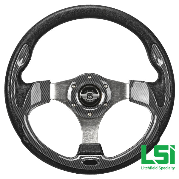 12.5 Carbon Fiber Steering Wheel By Route 66 Golf Cart Accessories Whel