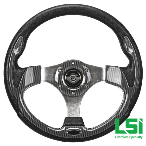 12.5 Carbon Fiber Steering Wheel By Route 66 Golf Cart Accessories Whel