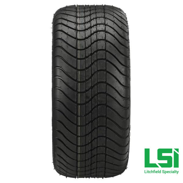 12X7 Black & Red Maltese Cross Wheel On 215/50-12 Lsi Elite Tire 12 Low Profile Assembly