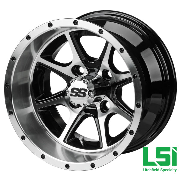 12X7 Machined/black Azusa Wheel -12