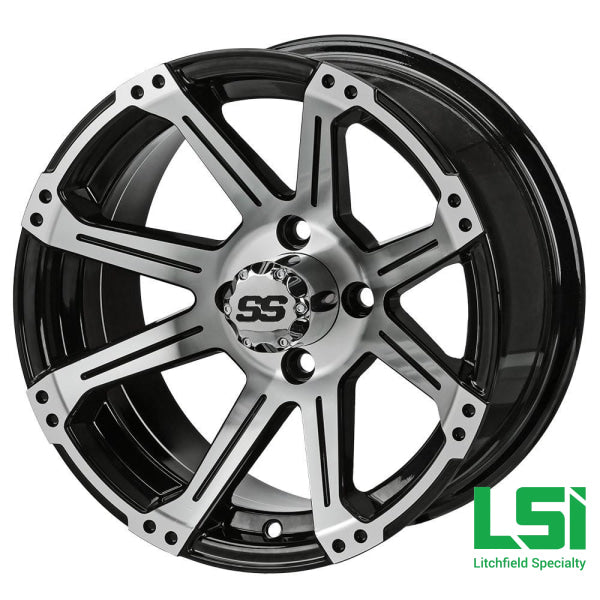 12X7 Machined/black Rampage Wheel -12
