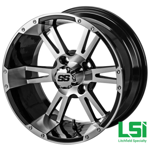 12X7 Machined/black Raptor Wheel -12