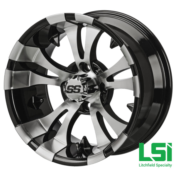 12X7 Machined/black Warlock Wheel -12