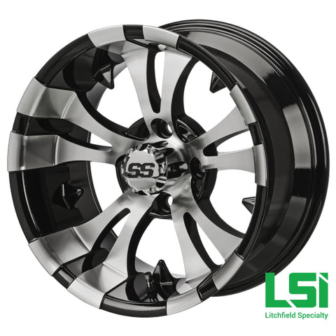 12X7 Machined/black Warlock Wheel -12