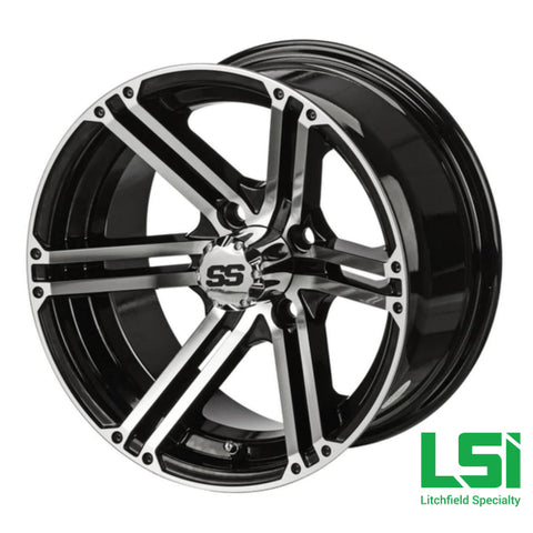 12x7 Machined/Black Yukon Wheel default Wheel -12’’