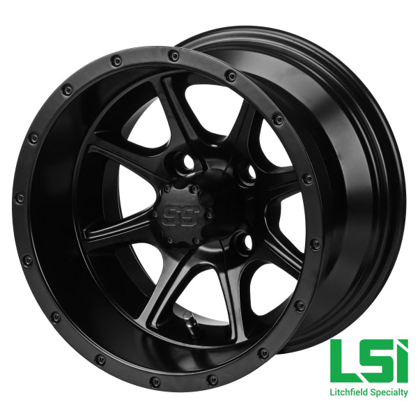 12X7 Matte Black Azusa Wheel -12