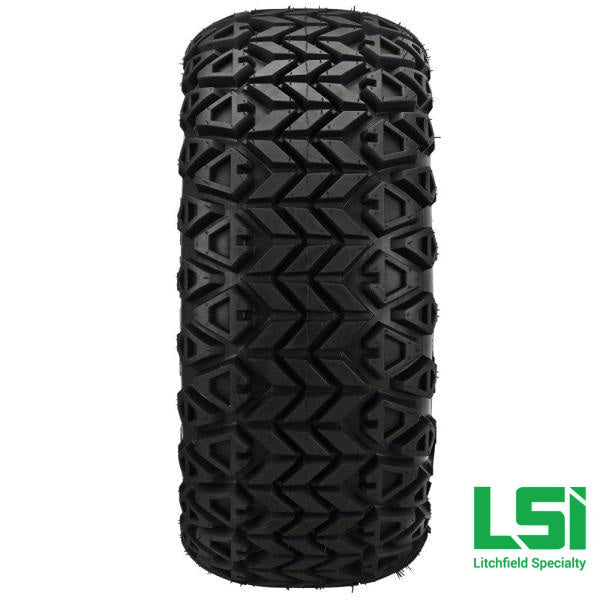 12X7 Matte Black Ninja Wheel On 20X10.00-12 Trail Tire 12 Lifted Assembly