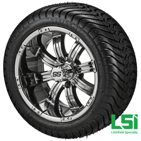 12X7 Mirror Casino Wheel On 215/35-12 Lsi Elite Tire 12 Low Profile Assembly
