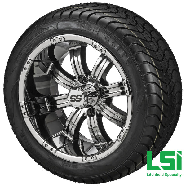 12X7 Mirror Casino Wheel On 215/40-12 Lsi Elite Tire 12 Low Profile Assembly