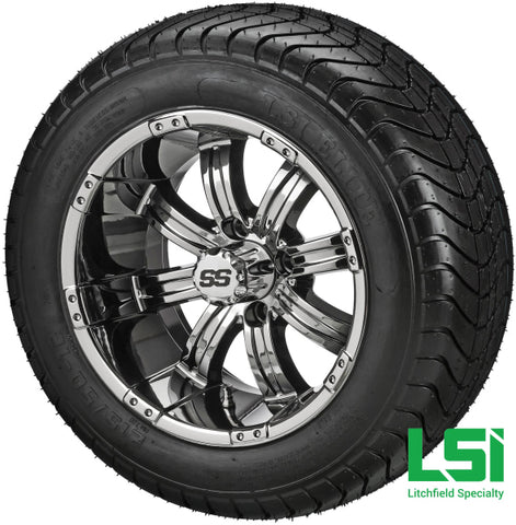 12X7 Mirror Casino Wheel On 215/50-12 Lsi Elite Tire 12 Low Profile Assembly
