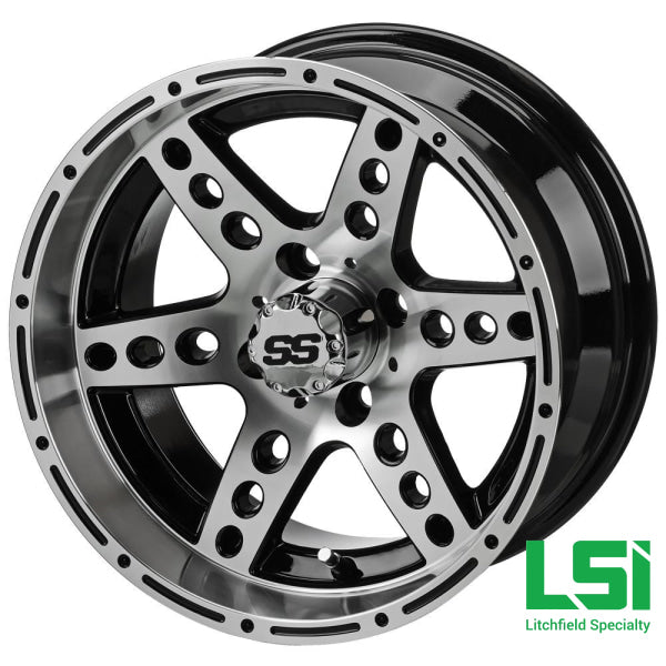 14X7 Machined/black Chaos Wheel - 14