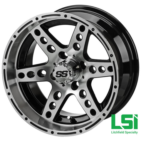 14X7 Machined/black Chaos Wheel - 14