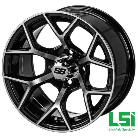 14X7 Machined/Black Ninja Wheel - 14