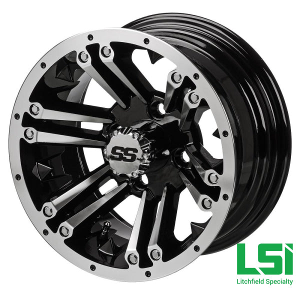14X7 Machined/black Raider Wheel - 14