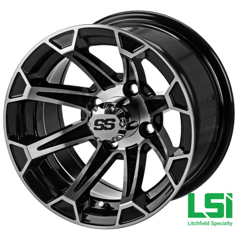 14X7 Machined/Black Viking Wheel - 14
