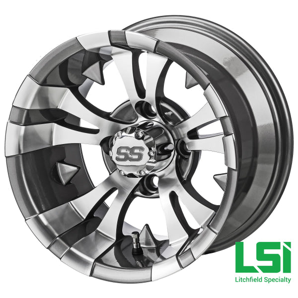 14X7 Machined/gun Metal Gray Warlock Wheel - 14