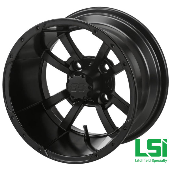 14X7 Matte Black Maltese Cross Wheel - 14