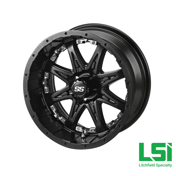 14X7 Matte Black Revenge Wheel W/chrome Inserts - 14