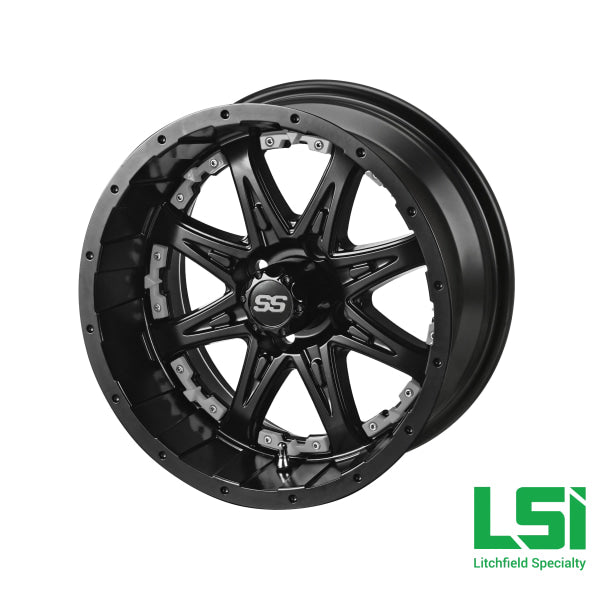 14X7 Matte Black Revenge Wheel W/silver Inserts - 14