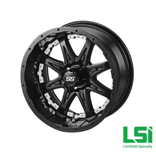 14X7 Matte Black Revenge Wheel W/white Inserts - 14