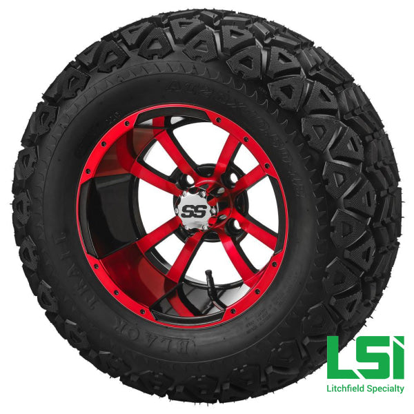 23X10.50-12 Black Trail On Type 7 Black/red Wheel Tire/wheel Assembly