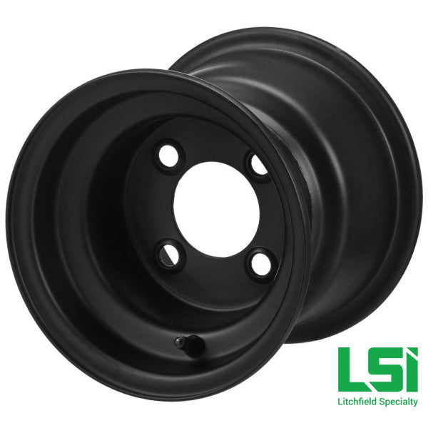 8X7 Flat Black Golf Cart Wheel