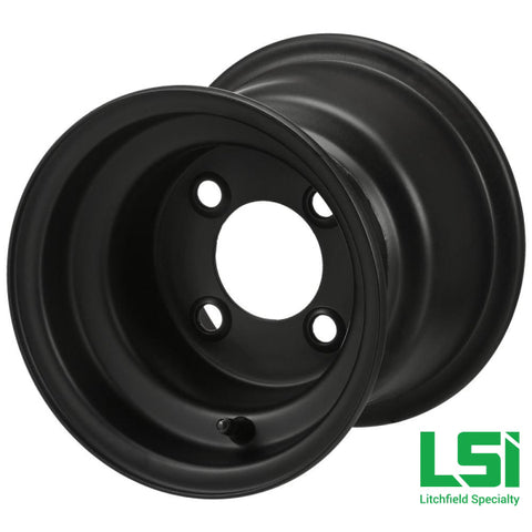 8X7 Flat Black Golf Cart Wheel