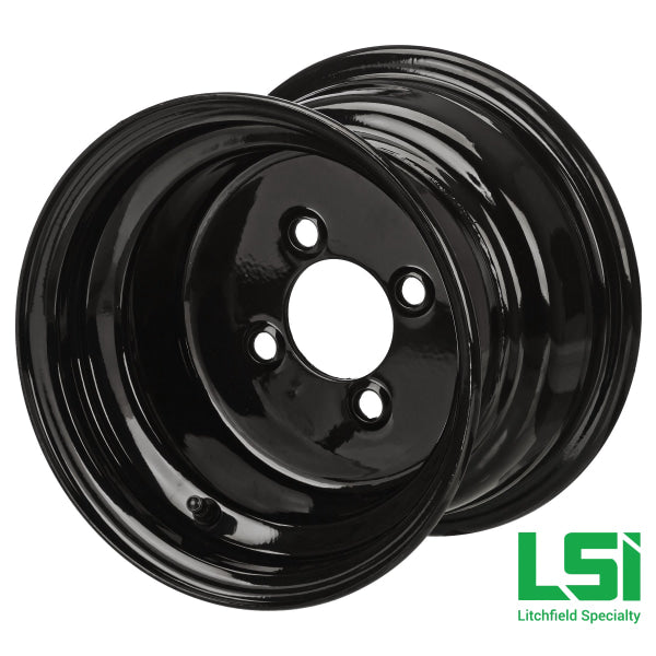 8X7 Glossy Black Golf Cart Wheel