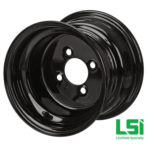 8X7 Glossy Black Golf Cart Wheel