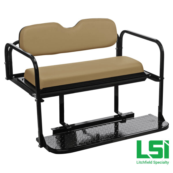 Rear Flip Seat Kit For E-Z-Go Txt Tan Cushion