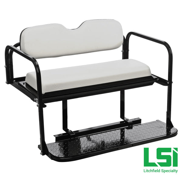 Rear Flip Seat Kit For E-Z-Go Txt White Cushion