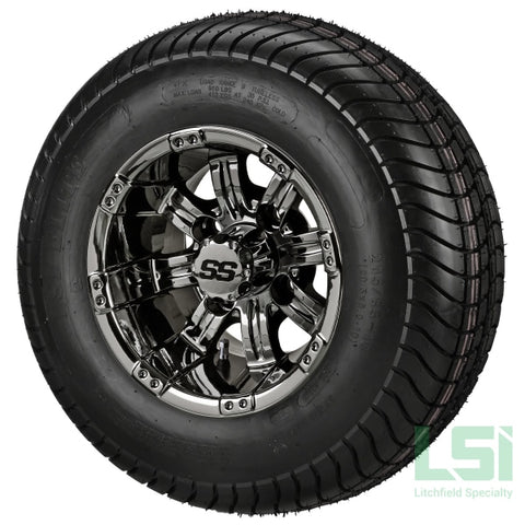 10X7 Black Mirror Casino Wheel On 205/65-10 Lsi Elite Tire 10 Lifted Assembly