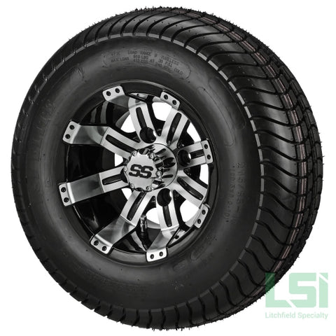 10X7 Black/machined Casino Wheel On 205/65-10 Lsi Elite Tire 10 Lifted Assembly