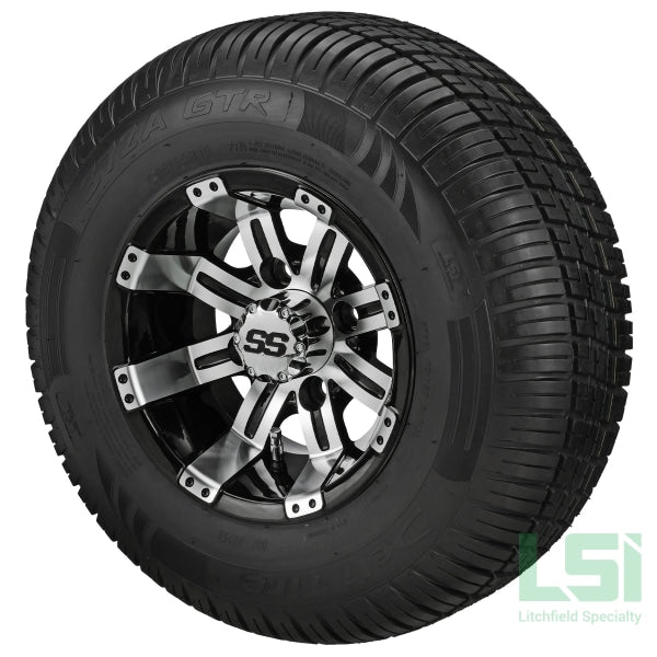 10X7 Black/machined Casino Wheel On 205/65R10 Deli Radial Tire 10 Lifted Assembly