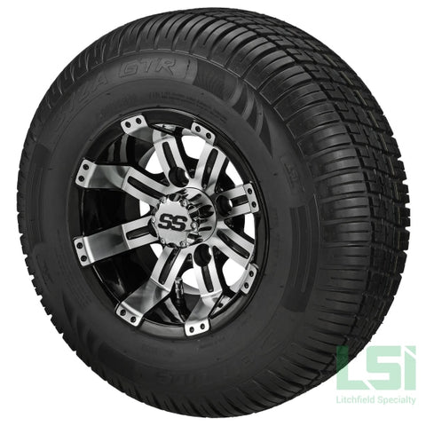 10X7 Black/machined Casino Wheel On 205/65R10 Deli Radial Tire 10 Lifted Assembly