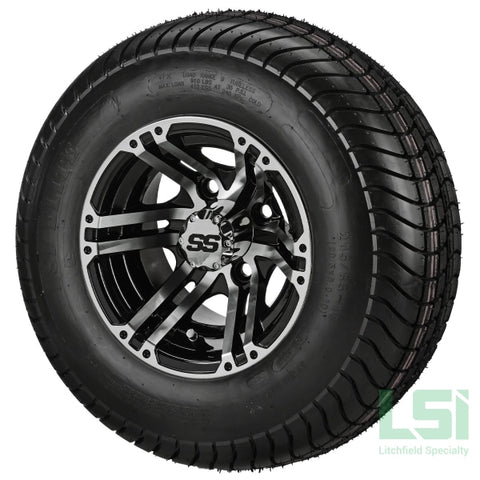 10X7 Black/machined Yukon Wheel On 205/65-10 Lsi Elite Tire 10 Lifted Assembly