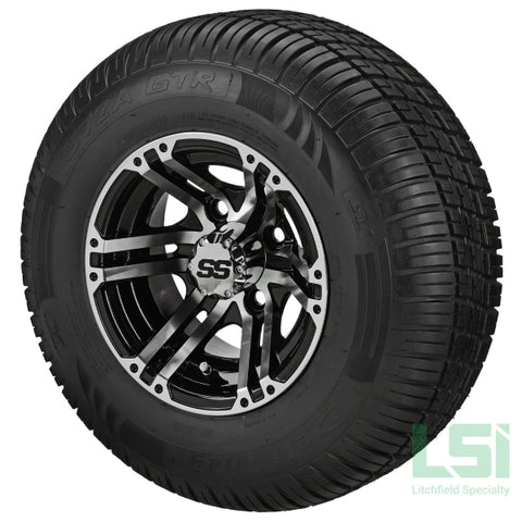 10X7 Black/machined Yukon Wheel On 205/65R10 Deli Radial Tire 10 Lifted Assembly