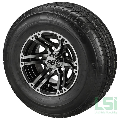 10X7 Black/machined Yukon Wheel On 205/65R10 Lsi Elite Radial Tire 10 Lifted Assembly