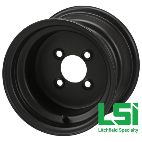 10X7 Flat Black Steel Golf Cart Wheel -10
