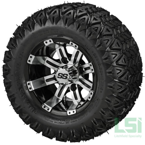 10X7 Machined/black Casino Wheel On 20X10-10 Black Trail Tire 10 Lifted Assembly