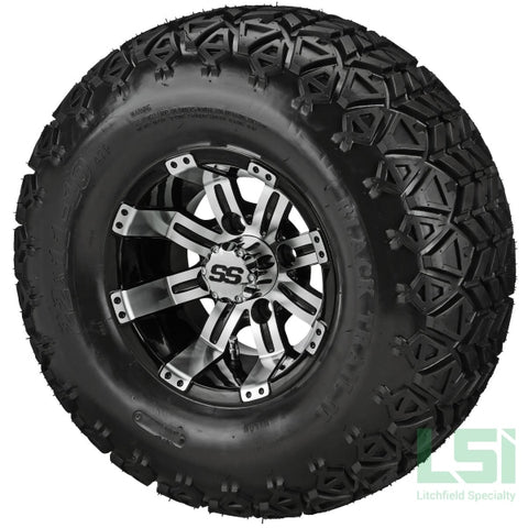 10X7 Machined/black Casino Wheel On 22X11-10 Black Trail Tire 10 Lifted Assembly