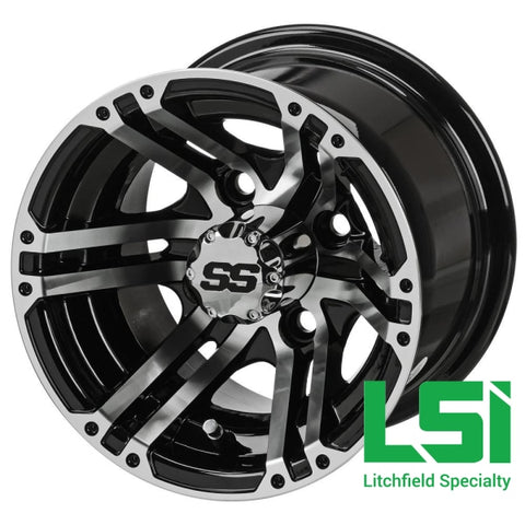 10X7 Machined/black Yukon Golf Cart Wheel -10