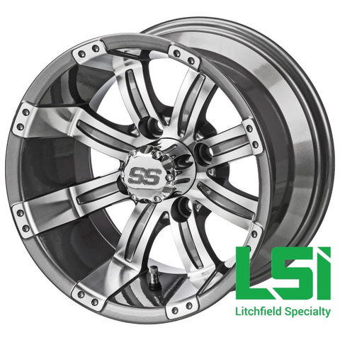 10X7 Machined/gunmetal Gray Casino Golf Cart Wheel -10