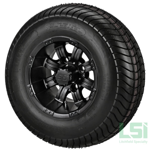 10X7 Matte Black Casino Wheel On 205/65-10 Lsi Elite Tire 10 Lifted Assembly