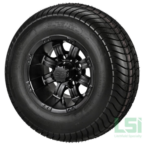 10X7 Matte Black Casino Wheel On 205/65-10 Lsi Elite Tire 10 Lifted Assembly