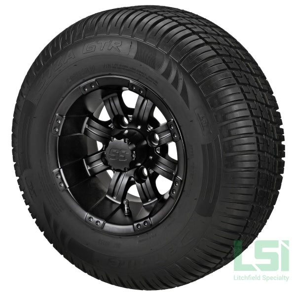 10X7 Matte Black Casino Wheel On 205/65R10 Deli Radial Tire 10 Lifted Assembly