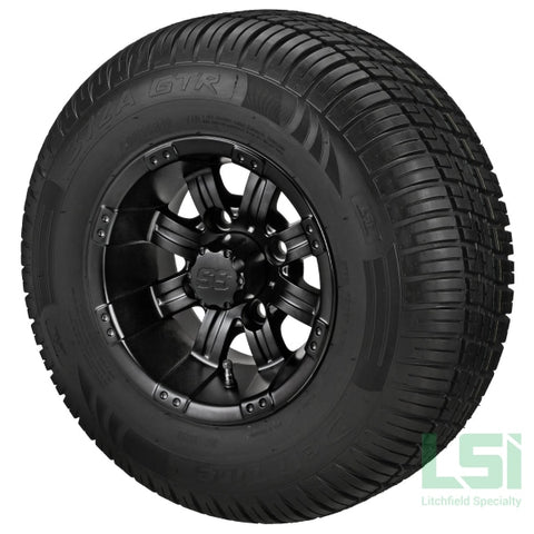 10X7 Matte Black Casino Wheel On 205/65R10 Deli Radial Tire 10 Lifted Assembly