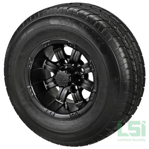 10X7 Matte Black Casino Wheel On 205/65R10 Lsi Elite Radial Tire 10 Lifted Assembly