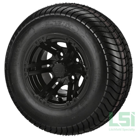10X7 Matte Black Yukon Wheel On 205/65-10 Lsi Elite Tire 10 Lifted Assembly
