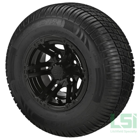 10X7 Matte Black Yukon Wheel On 205/65R10 Deli Radial Tire 10 Lifted Assembly